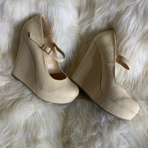 Nude Platform Wedges